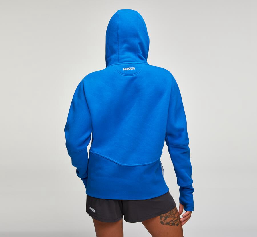 Sweat À Capuche Hoka One One Performance Femme - Bleu - FYS-531820